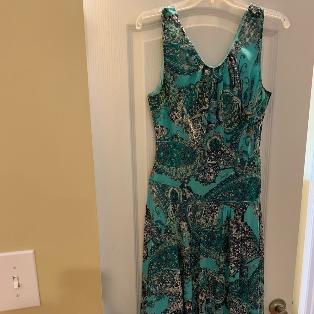 Evan-Picone Paisley Hi-Lo Dress, Size 14